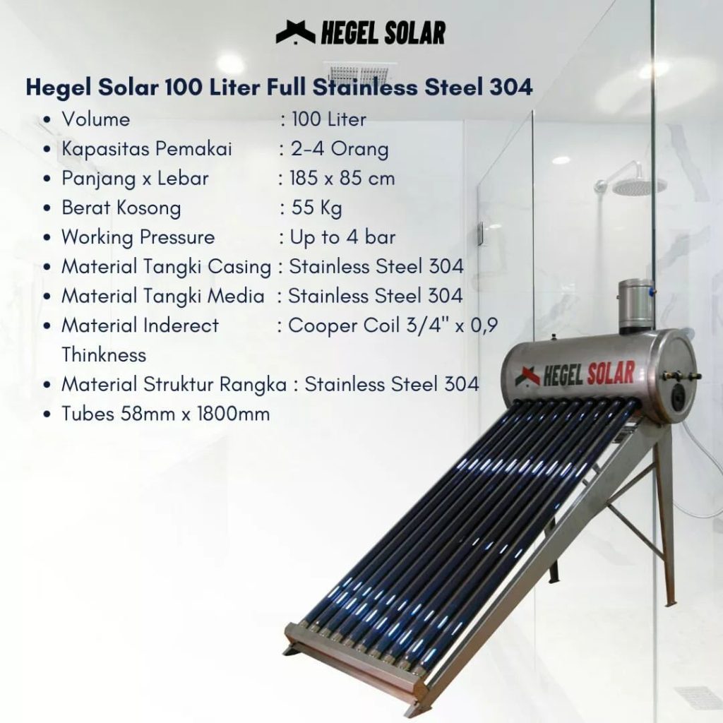 Hegel Solar 100 Liter Full Stainless Steel 304