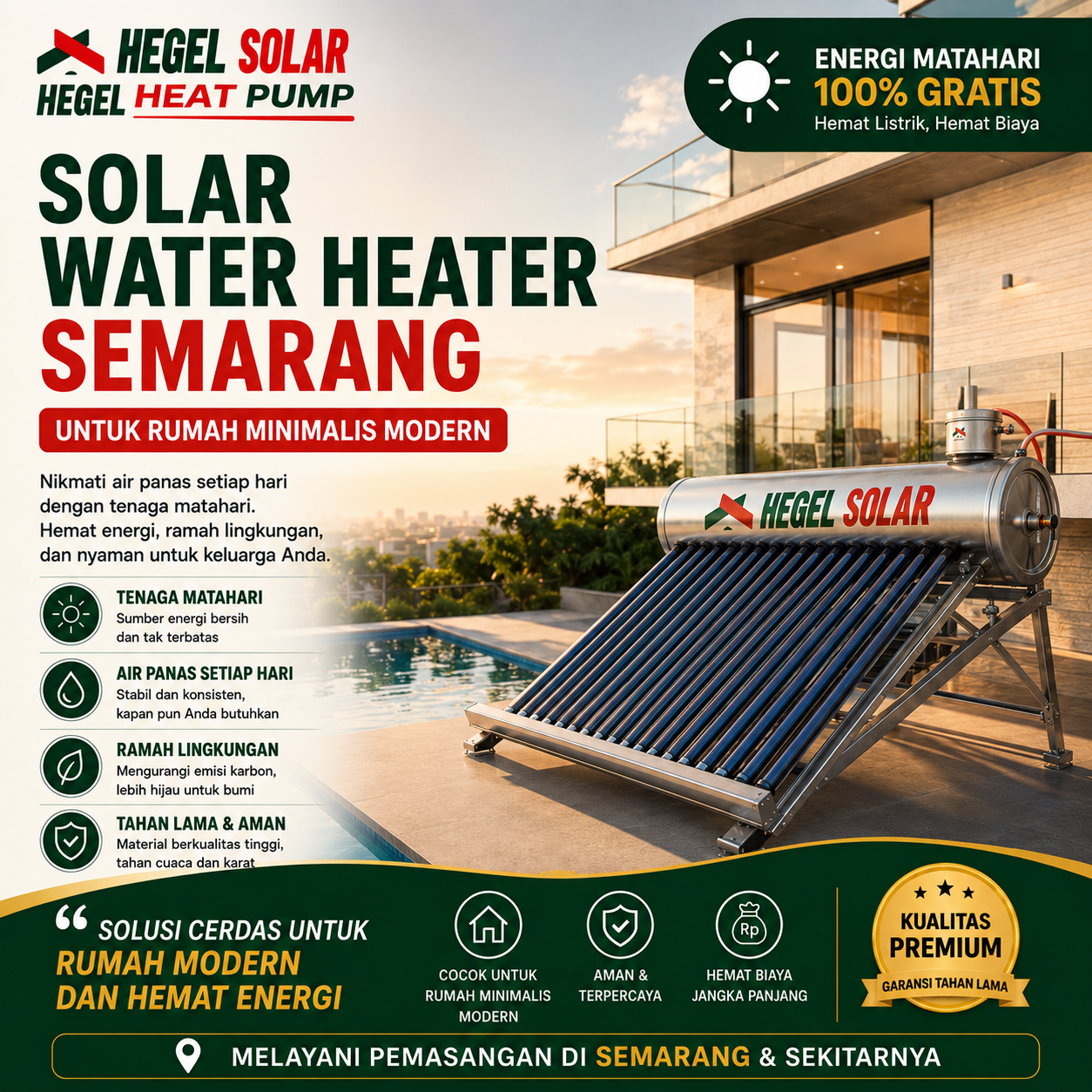 Pemanas Air Tenaga Surya Semarang